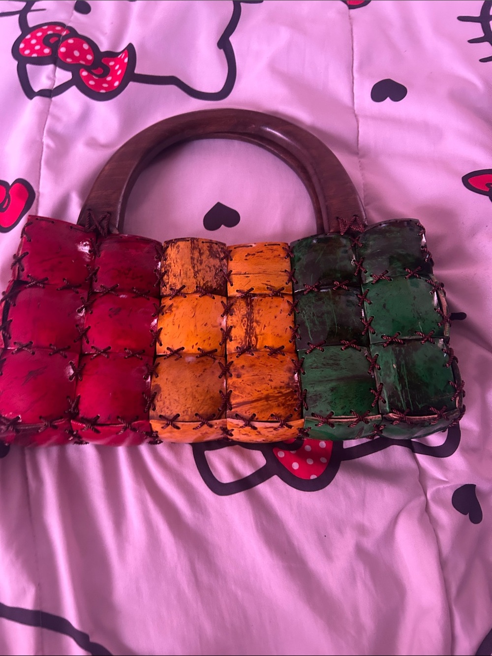 Handcrafted Multicolor Patchwork Top-Handle Bag